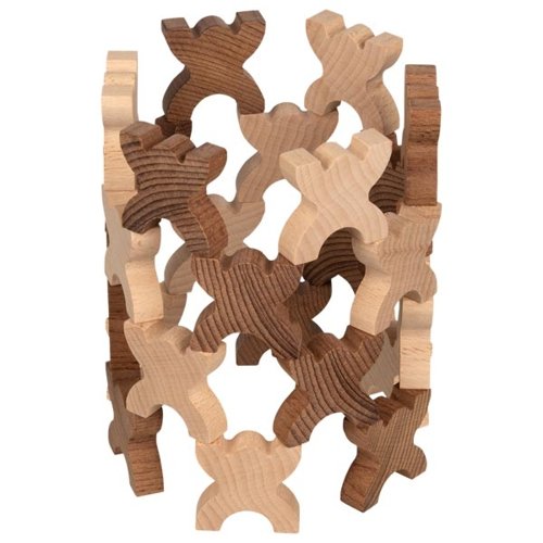 Xmanos apilables, madera natural