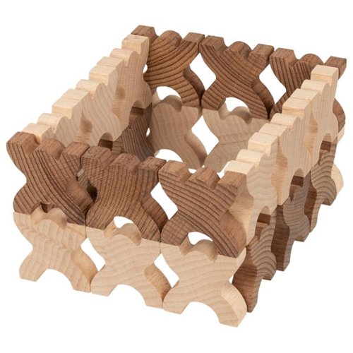 Xmanos apilables, madera natural