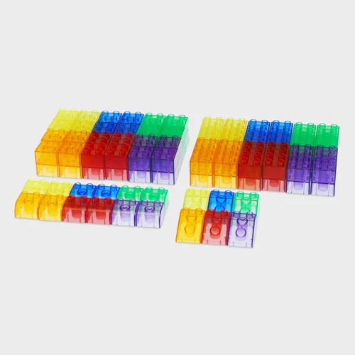 Piezas de construcción de colores transparentes